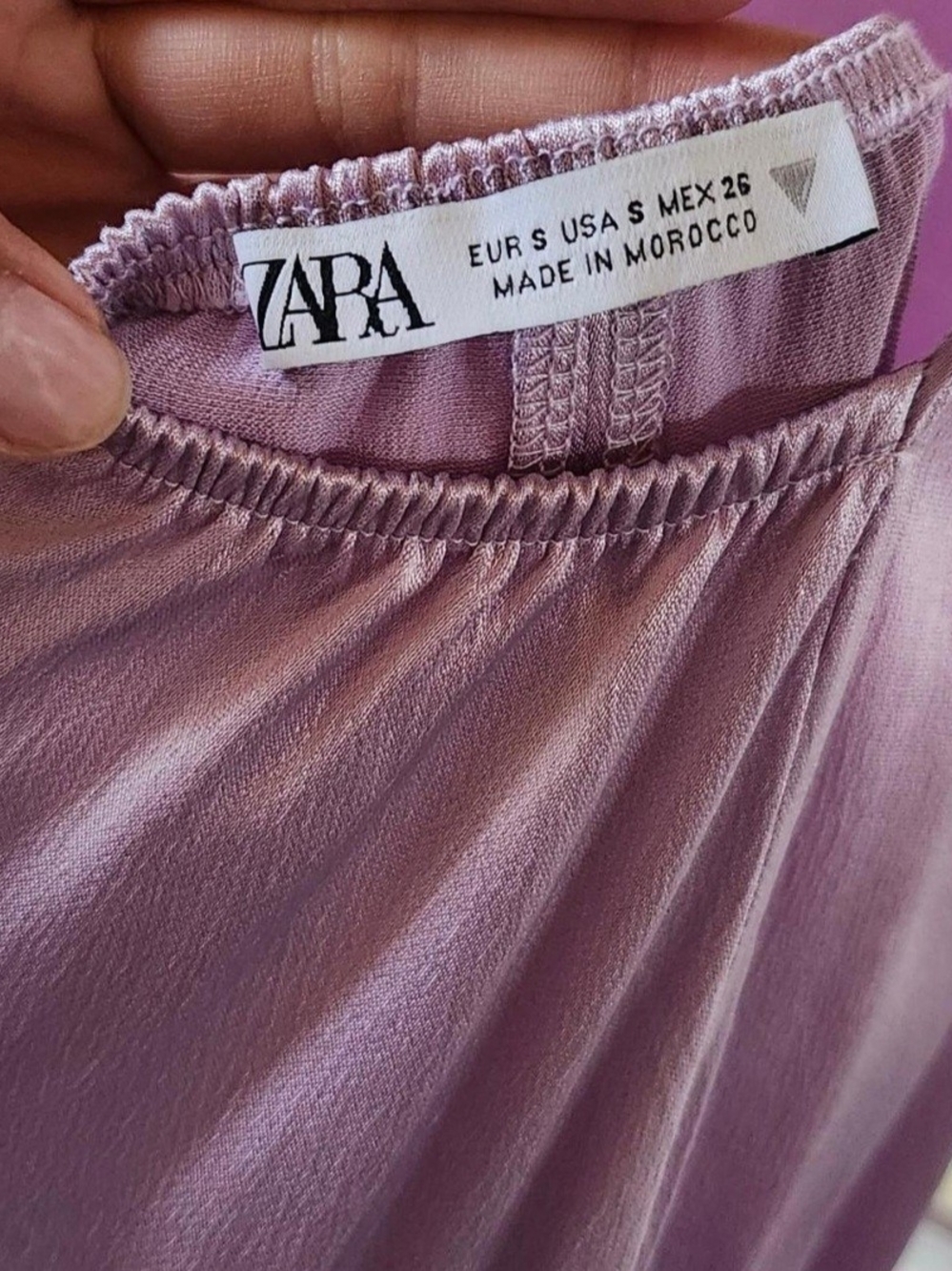 ZARA Lilac Satin-Look Dress